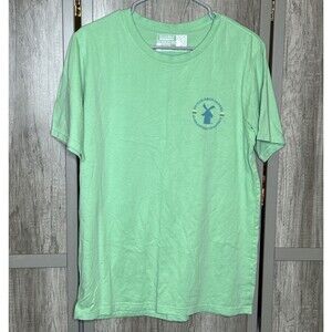 Dutch Bros T Shirt Size L Short Sleeve Crew Neck Large Logo Cotton Green